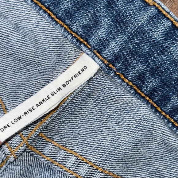 Rag & Bone Dre Low Rise Ankle Slim Boyfriend Jean Distressed blue 24 Raw Hem - Picture 8 of 13